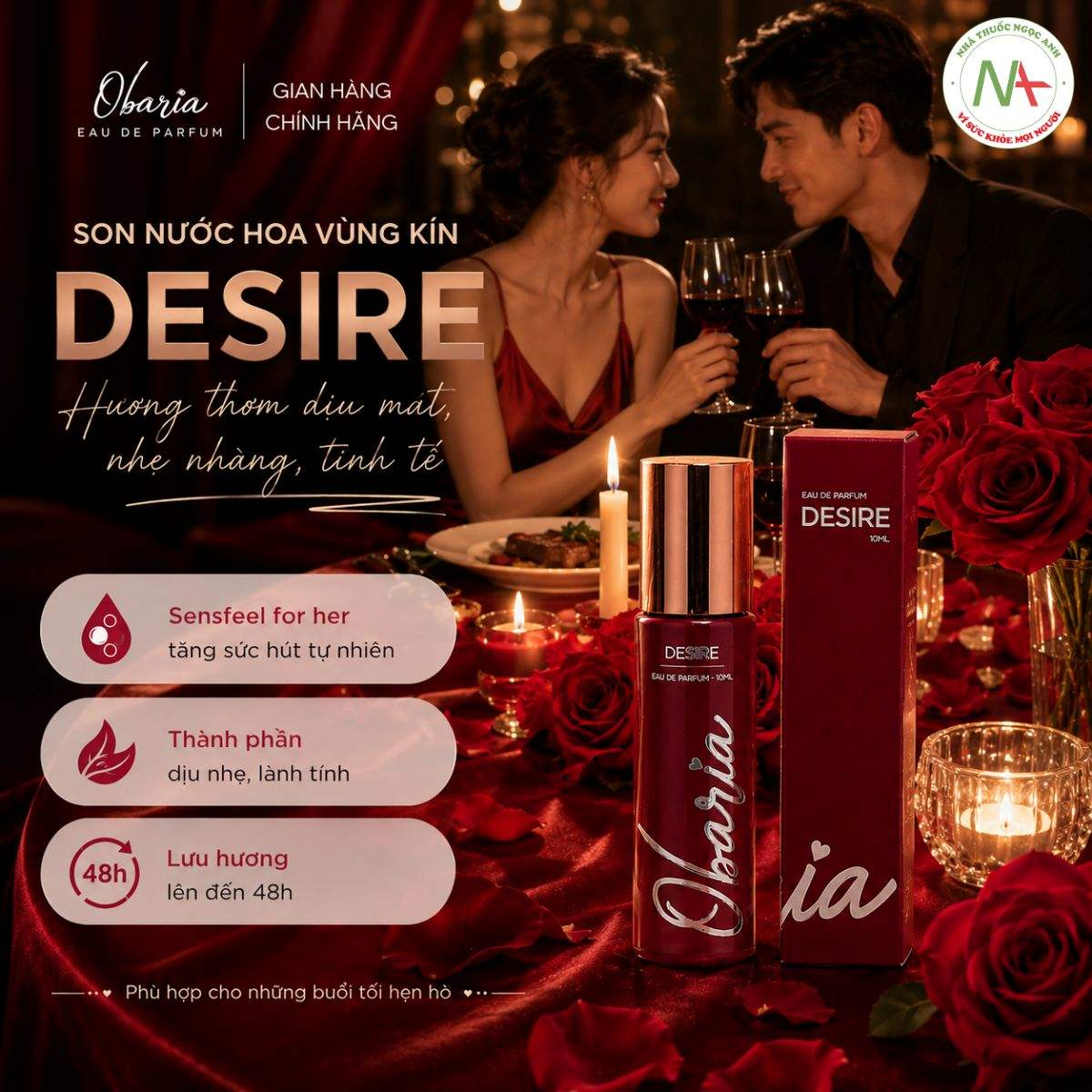 Obaria Desire 5 Son nước hoa Obaria Desire tăng cường sự quyến rũ và tự tin