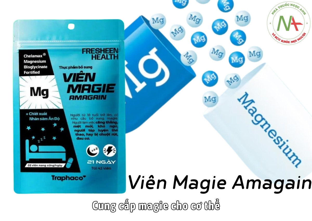 Viên Magie Amagain 3 Viên Magie Amagain bổ sung magie cho cơ thể