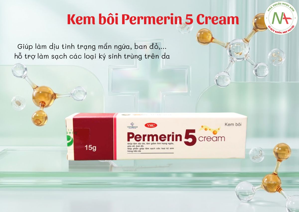 Permerin 5 Cream 3 Kem bôi Permerin 5 Cream giúp làm dịu da