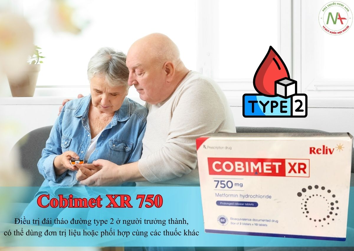 Cobimet XR 750 3 Thuốc Cobimet XR 750 điều trị đái tháo đường loại 2