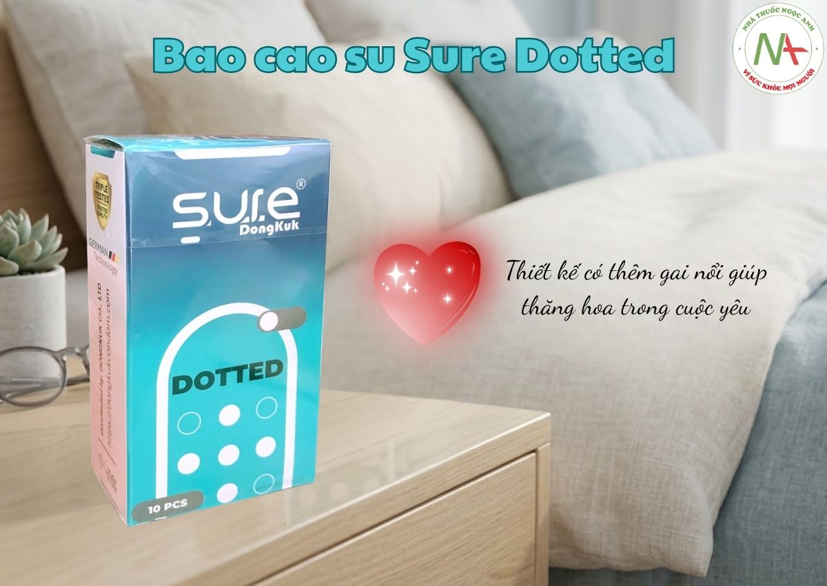 Bao cao su Sure Dotted 3 Bao cao su Sure Dotted - Thăng hoa trong cuộc yêu