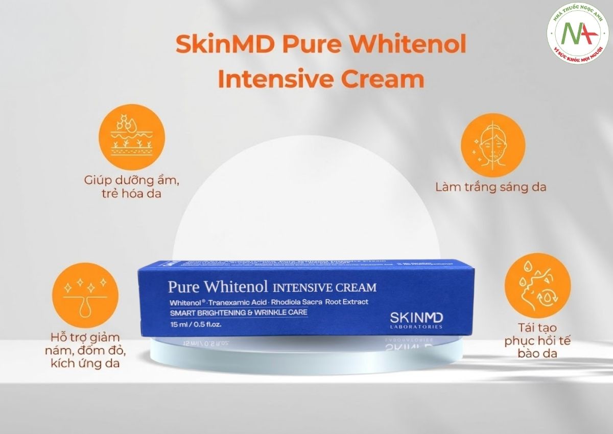 SkinMD Pure Whitenol Intensive Cream 6 SkinMD Pure Whitenol Intensive Cream giúp dưỡng ẩm và làm trắng da