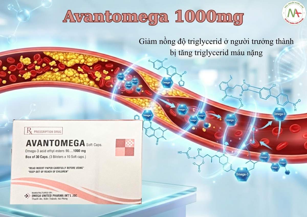 Avantomega 1000mg 3 Thuốc Avantomega 1000mg giúp trảm triglycerid máu