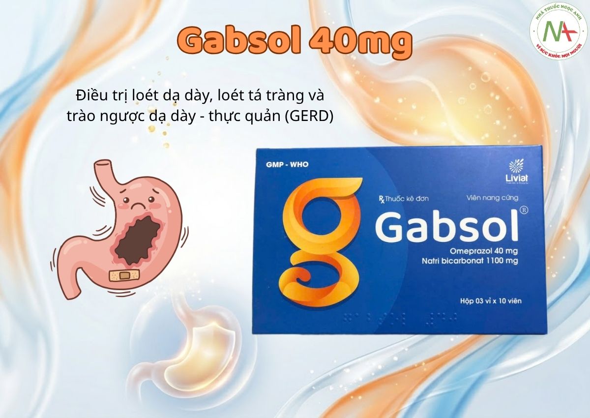Gabsol 40mg 3 Thuốc Gabsol 40mg điều trị loét dạ dày - tá tràng