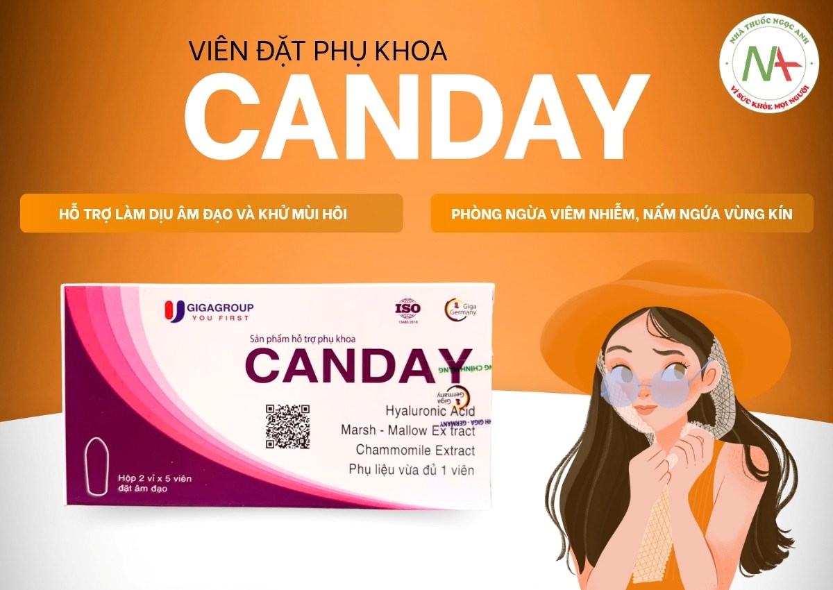 Viên đặt phụ khoa Canday 3 Công dụng của Viên đặt phụ khoa Canday