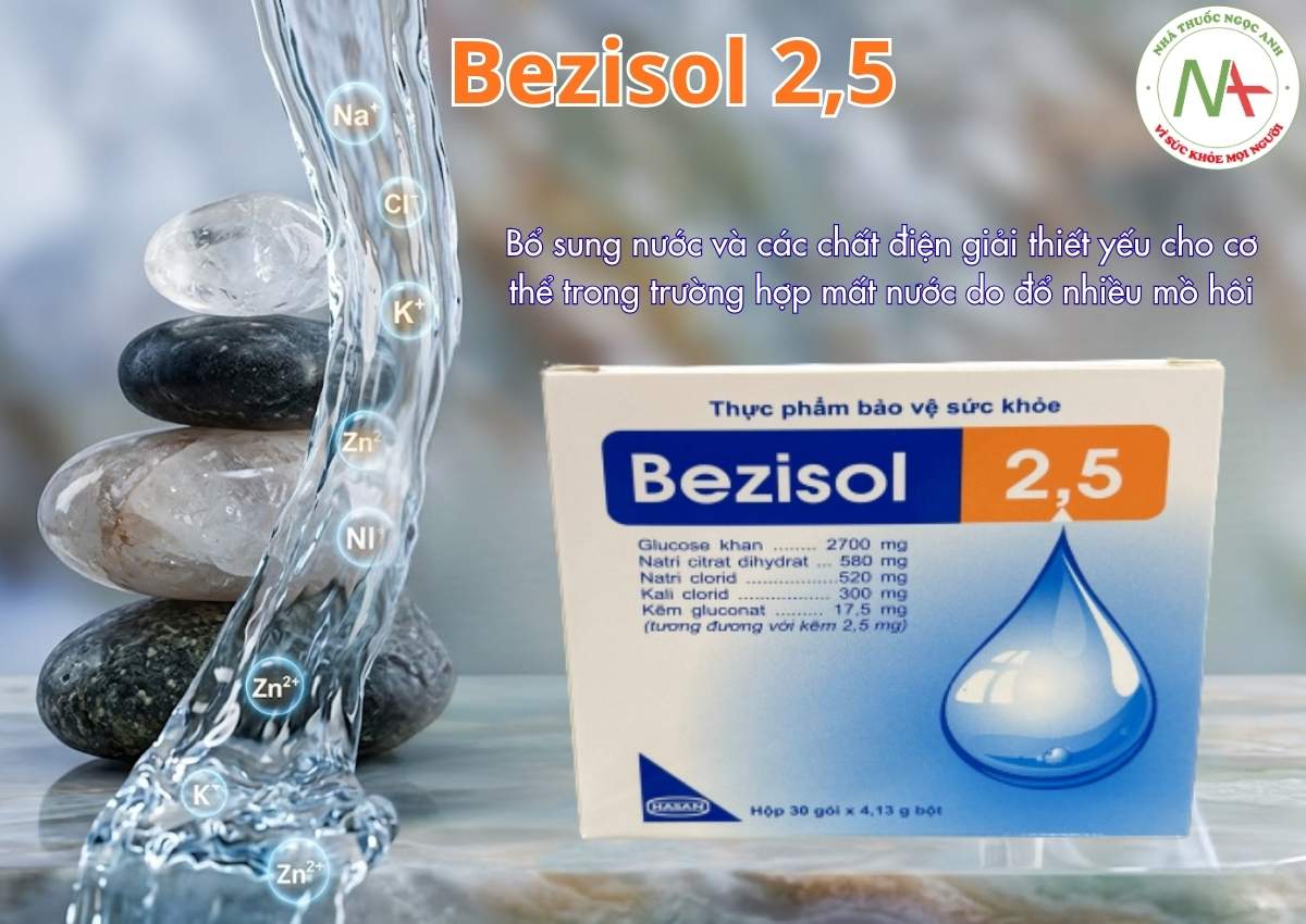 Bezisol 2,5 3 Bezisol 2,5 giúp bổ sung nước và các chất điện giải