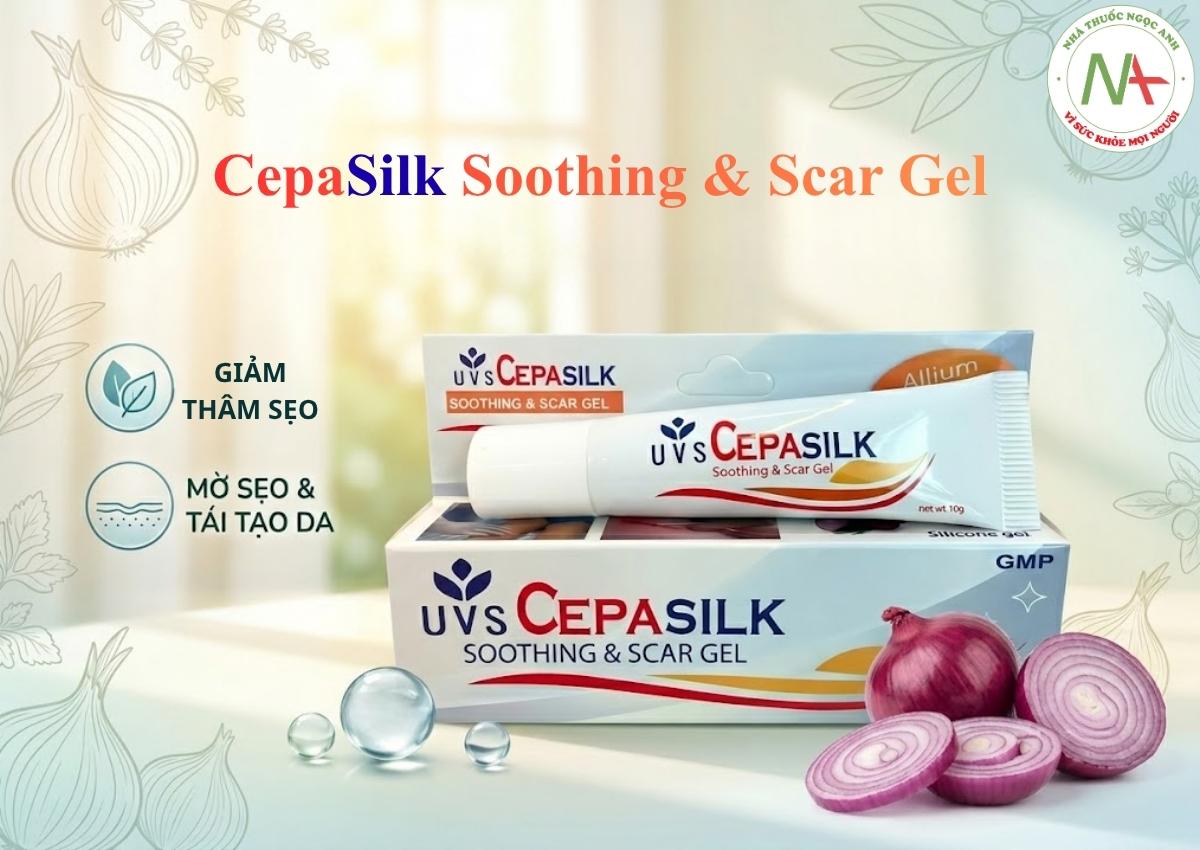 CepaSilk Soothing & Scar Gel 3 CepaSilk Soothing & Scar Gel hỗ trợ làm mờ và phẳng sẹo