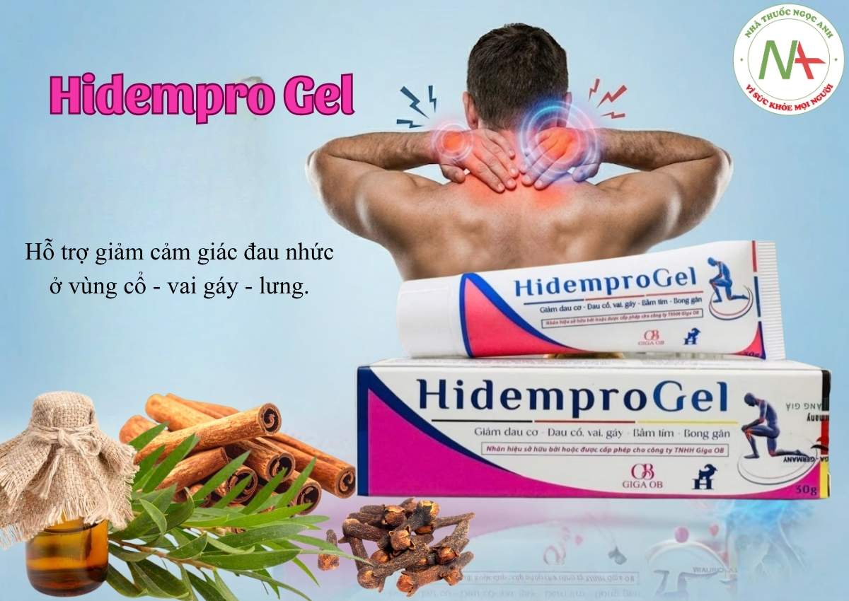 Hidempro Gel 3 Hidempro Ge hỗ trợ giảm đau nhức cổ - vai - gáy