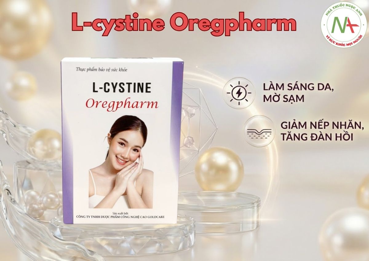 L-cystine Oregpharm 3 L-cystine Oregpharm hỗ trợ làm sáng da và giảm nếp nhăn