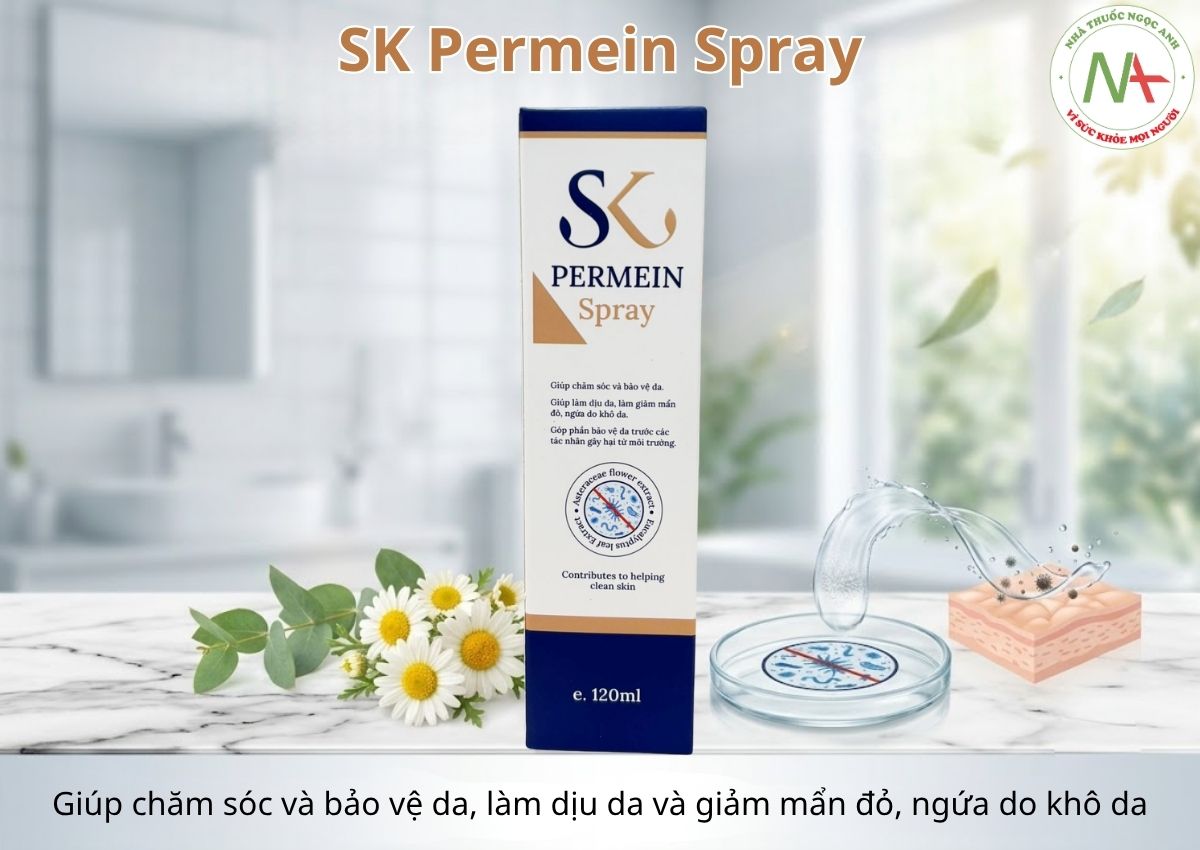 SK Permein Spray 3 SK Permein Spray hỗ trợ giảm mẩn ngứa và bảo vệ da