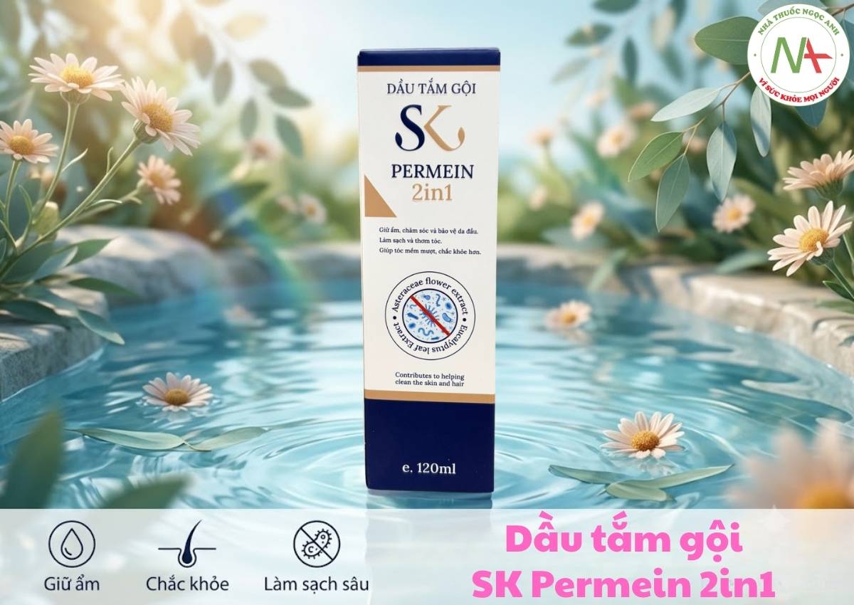 Dầu tắm gội SK Permein 2in1 3 Dầu tắm gội SK Permein 2in1 giúp chăm sóc, làm sạch da và tóc