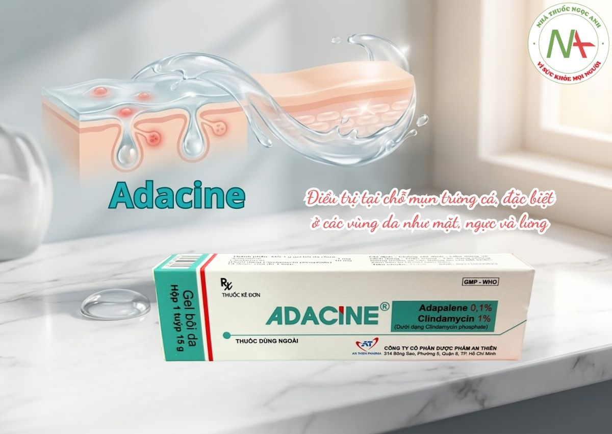 Adacine 3 Thuốc Adacine trị mụn tại chỗ