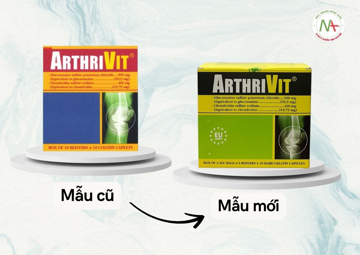 ArthriVit 5 Thuốc ArthriVit thay đổi mẫu bao bì