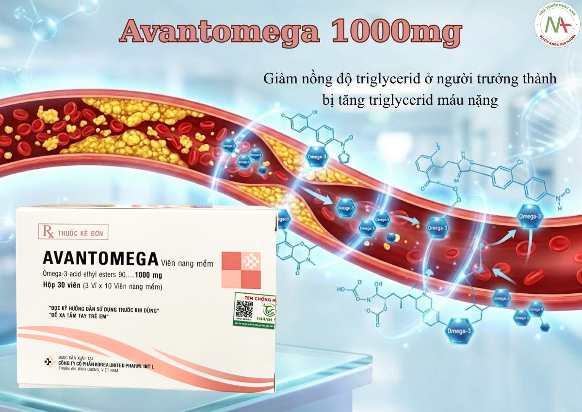 Avantomega 1000mg 3 Thuốc Avantomega 1000mg giúp trảm triglycerid máu