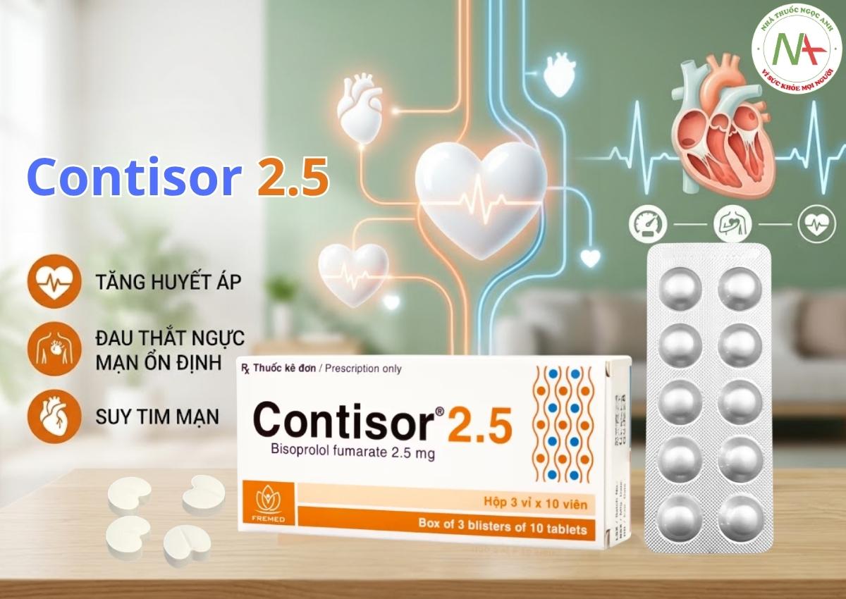 Contisor 2.5 3 Thuốc Contisor 2.5 điều trị tăng huyết áp