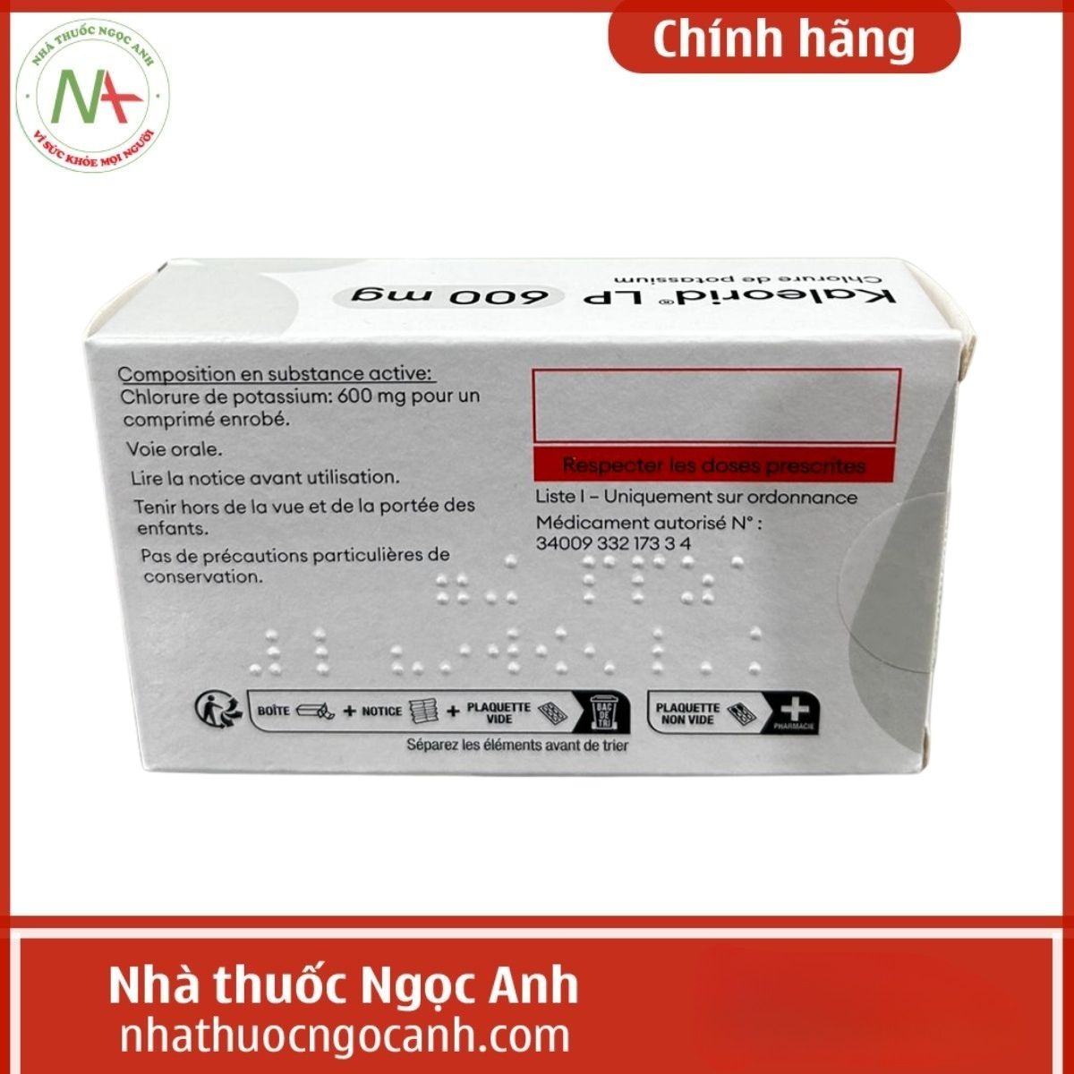 Lp 600 Thuốc Kaleorid LP 600mg (Kali Clorid) có tác dụng gì? Mua bao nhiêu?