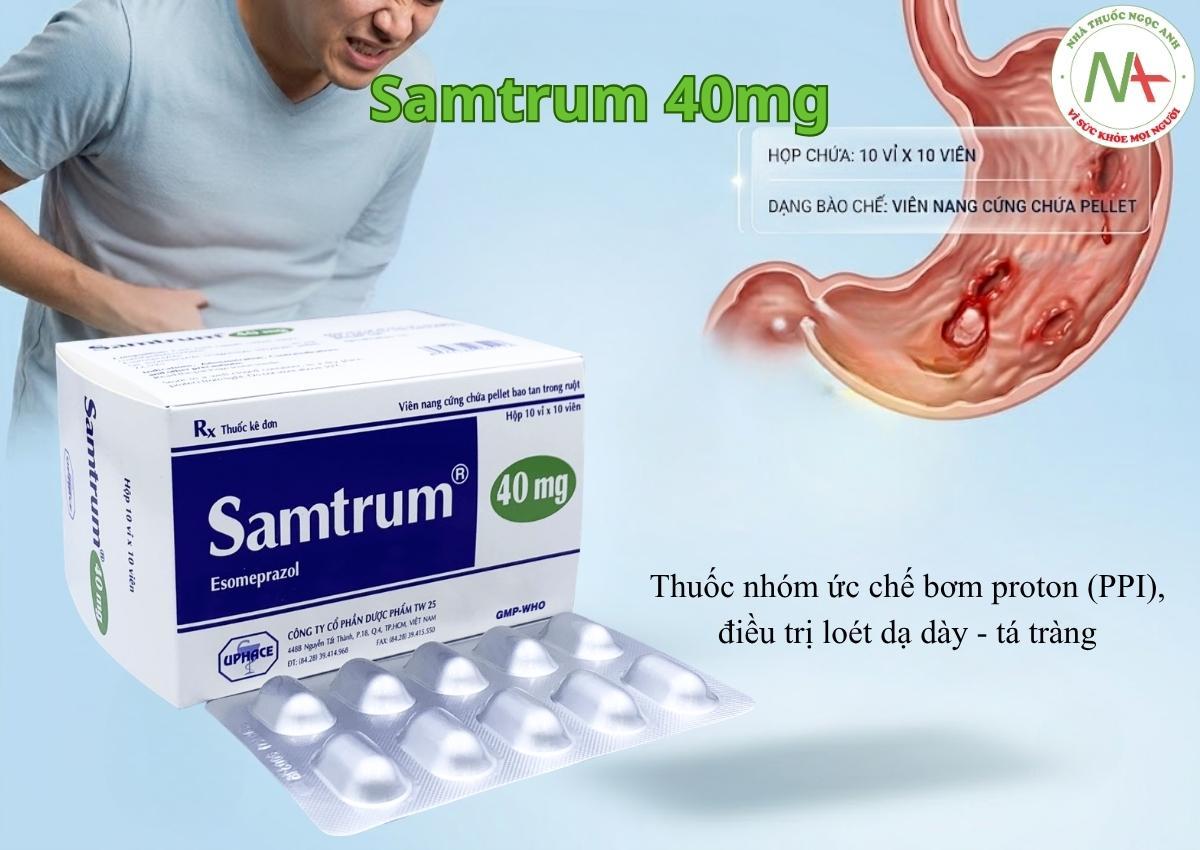 Samtrum 40mg 3 Thuốc Samtrum 40mg điều trị loét dạ dày - tá tràng