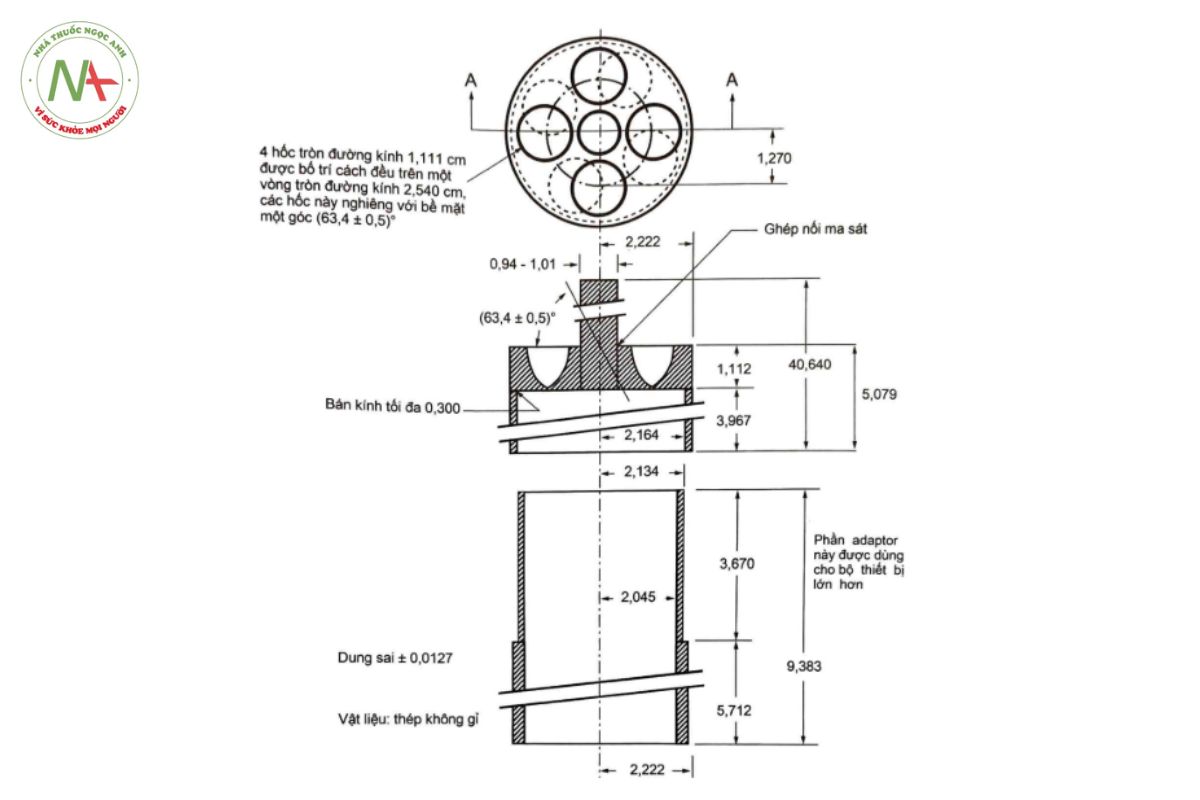 PHỤ LỤC 11.10 PHÉP THỬ ĐỘ GIẢI PHÓNG DƯỢC CHẤT CỦA THUỐC DÁN THẤM QUA DA 4 Hình 11.10.3 - Bộ phận khuấy hình ống trụ(Kích thước tính bằng cm)